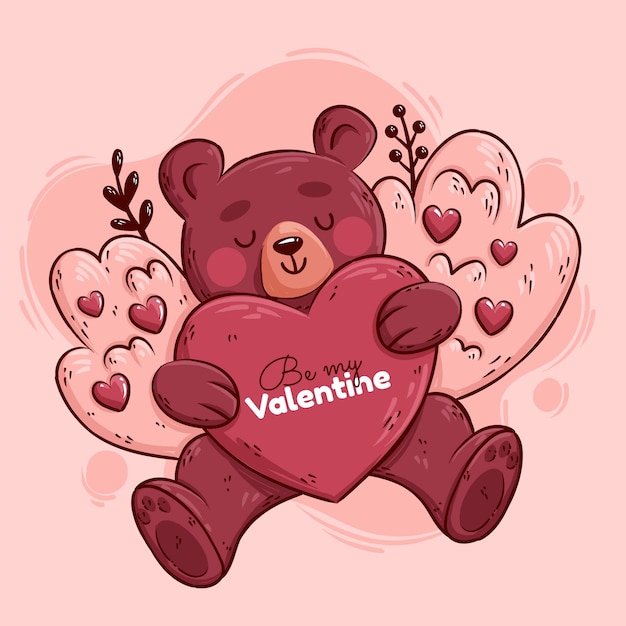 Premium Vector Hand drawn valentine's day illustration