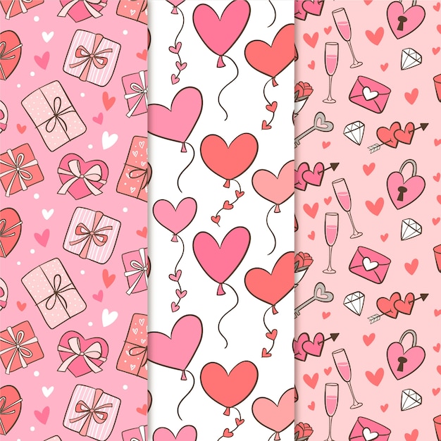 free-vector-hand-drawn-valentine-s-day-pattern-collection