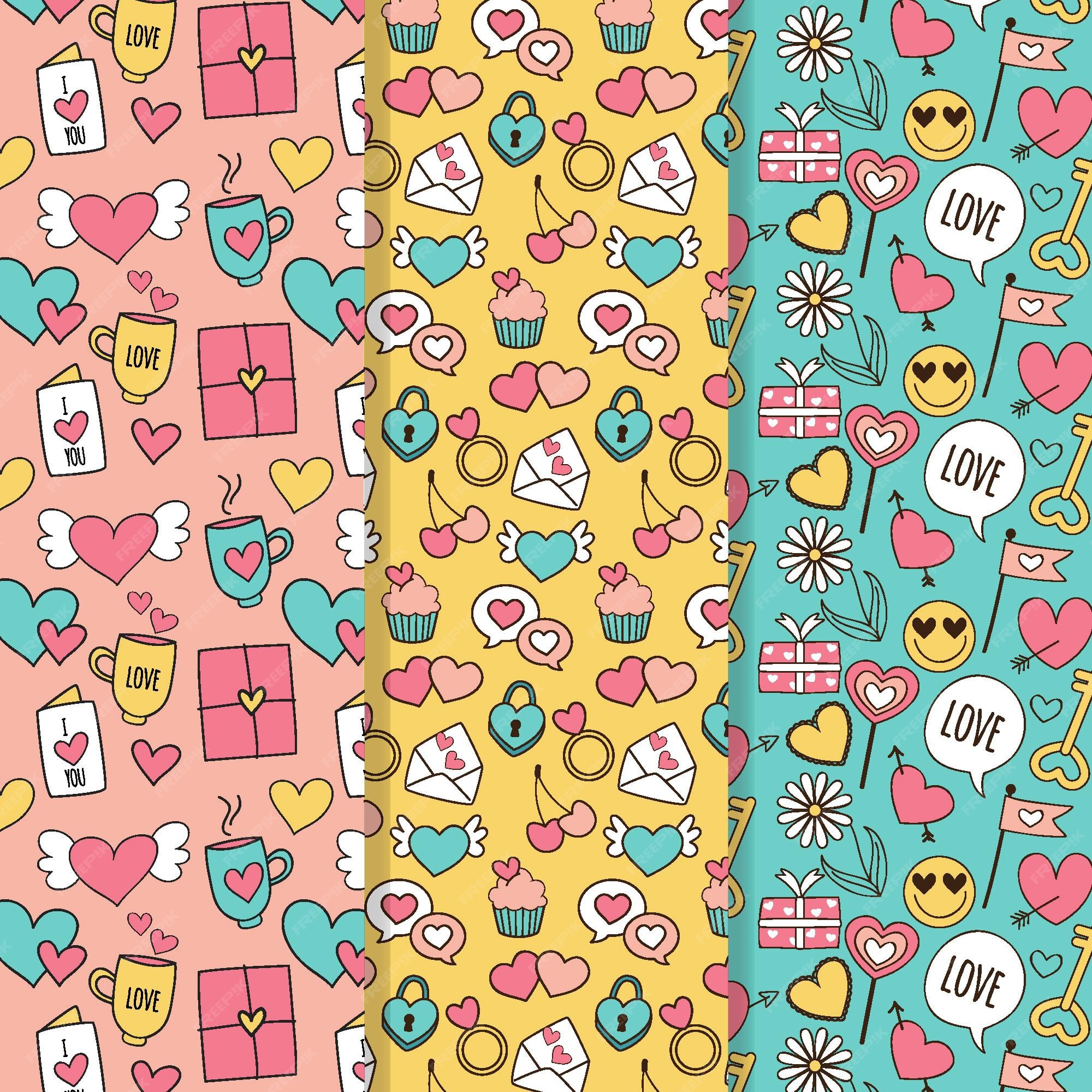 Free Vector Hand Drawn Valentine S Day Pattern Collection