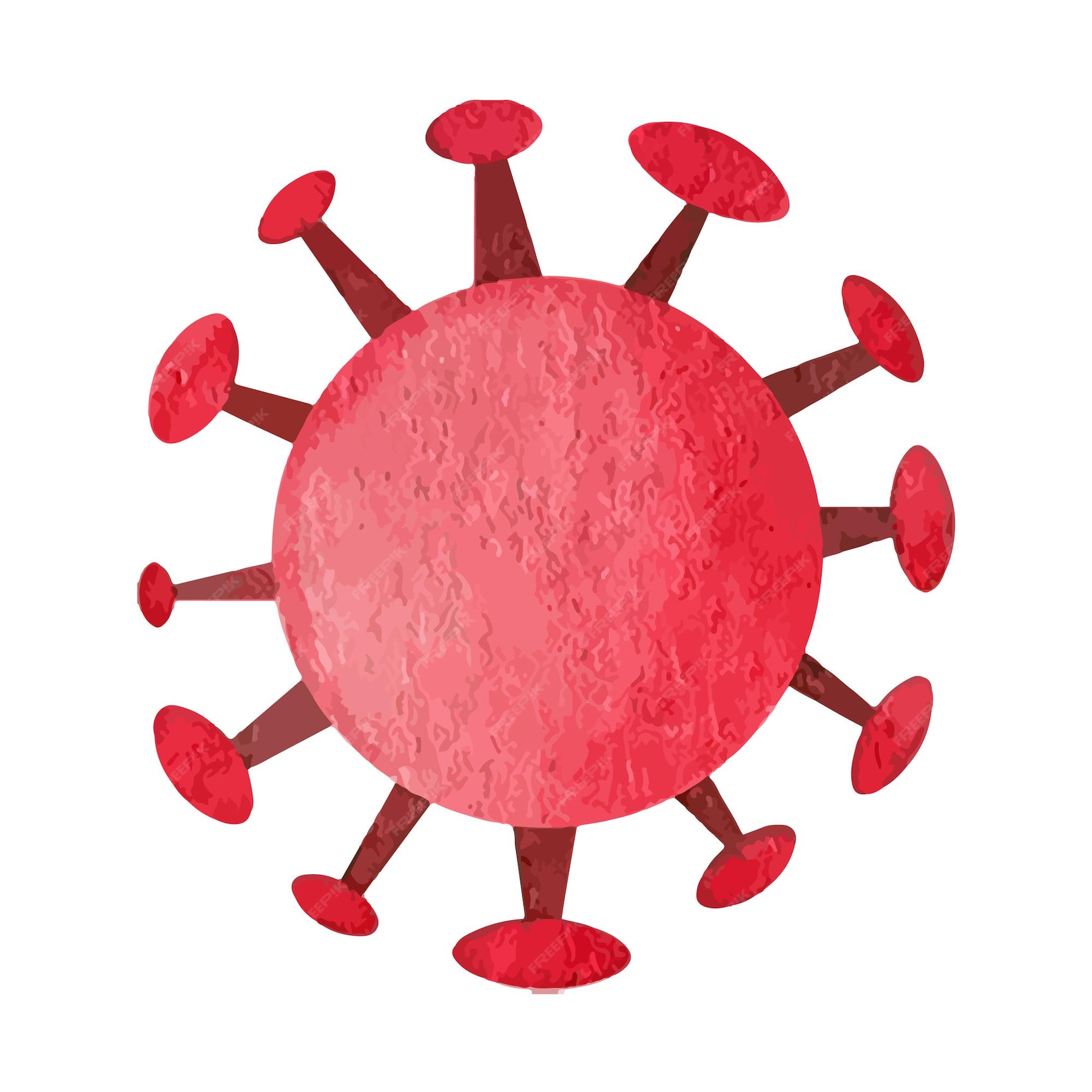 Premium Vector | Hand drawn vector red virus icon