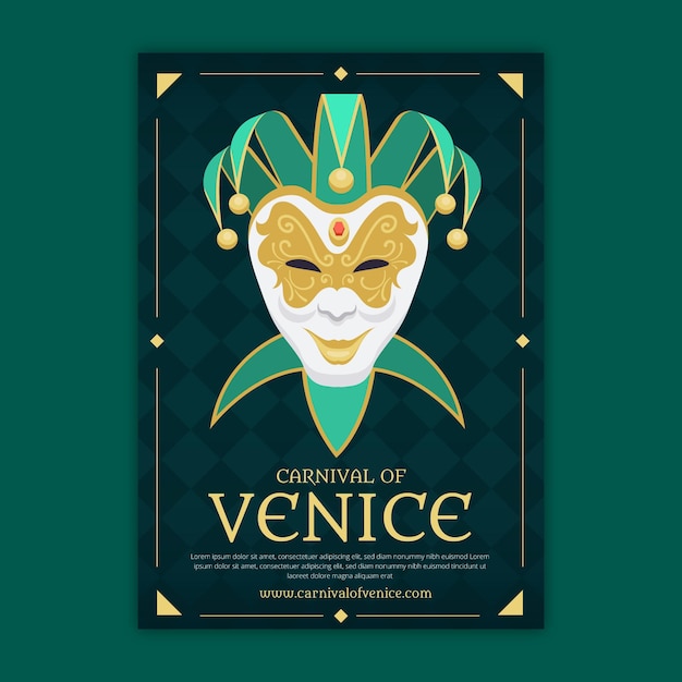 Premium Vector Hand Drawn Venetian Carnival Poster