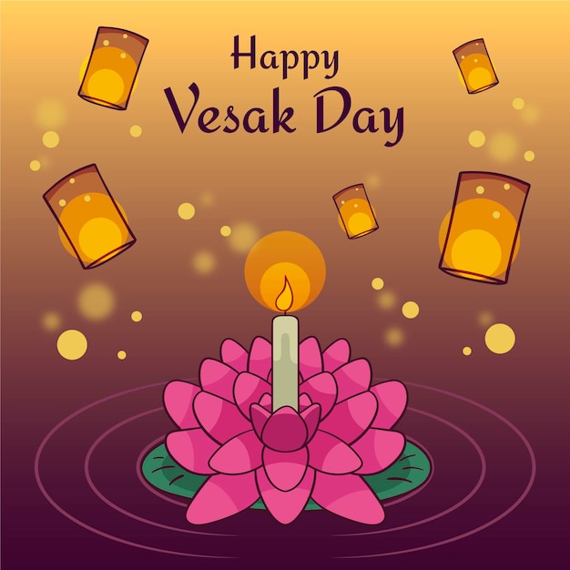Free Vector | Hand drawn vesak day illustration