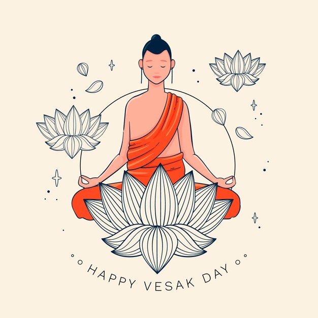 Free Vector | Hand drawn vesak day illustration