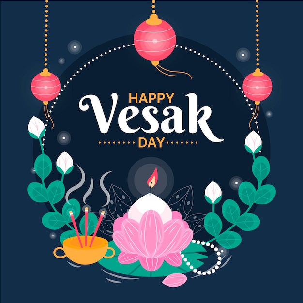 Free Vector | Hand drawn vesak day illustration