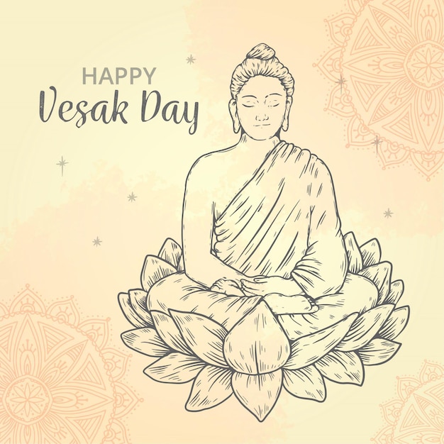 Free Vector | Hand drawn vesak day illustration