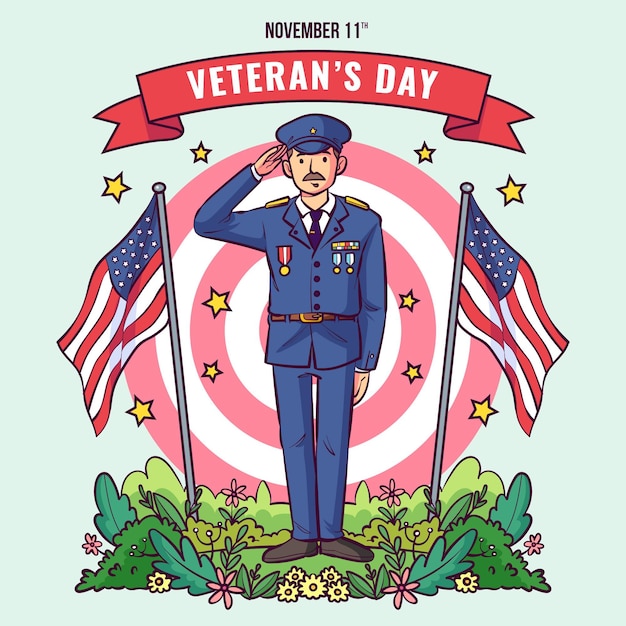 Premium Vector | Hand Drawn Veteran's Day Illustration