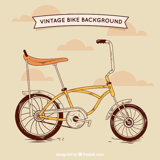Hand drawn vintage bicycle background