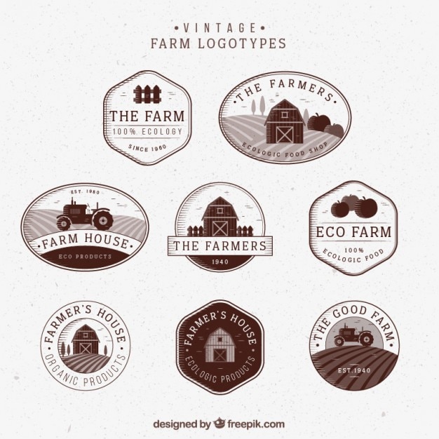 Download Free Hand Drawn Vintage Farm Logotypes Free Vector Use our free logo maker to create a logo and build your brand. Put your logo on business cards, promotional products, or your website for brand visibility.