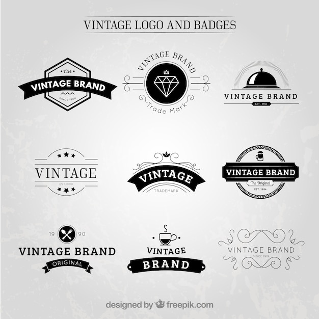 Download Free Hand Drawn Vintage Logos And Badges Free Vector Use our free logo maker to create a logo and build your brand. Put your logo on business cards, promotional products, or your website for brand visibility.