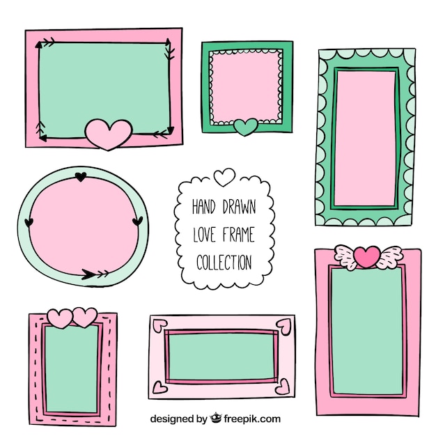 Free Vector | Hand drawn vintage lovely frames