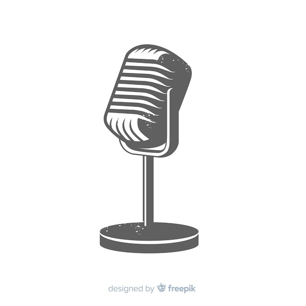 Download Hand drawn vintage microphone Vector | Free Download