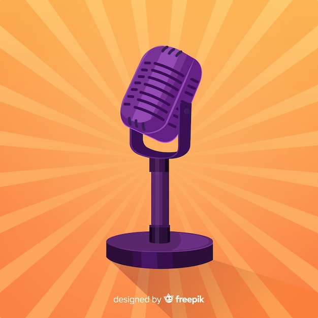 Download Hand drawn vintage microphone | Free Vector