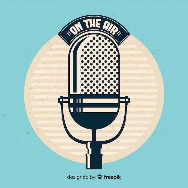 Download Free Vector | Hand drawn vintage microphone