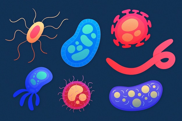 Free Vector | Hand-drawn virus collection concept