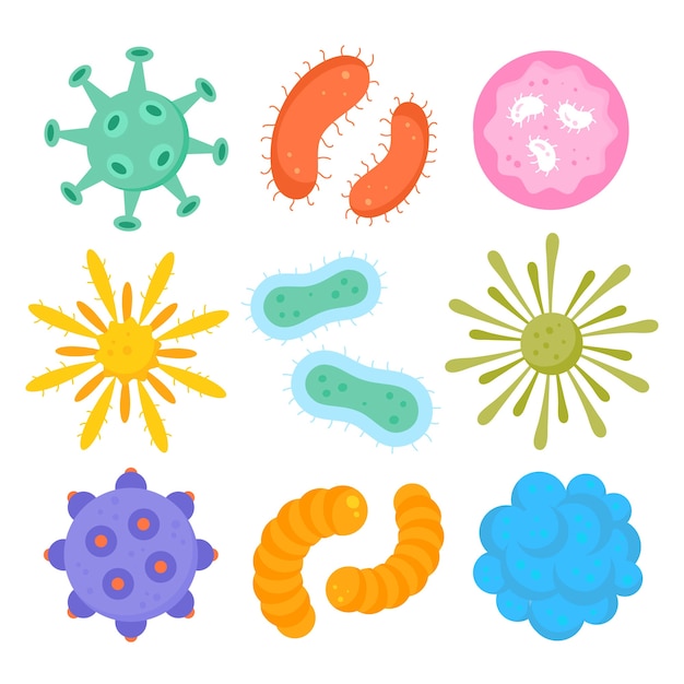 Hand drawn virus collection | Free Vector