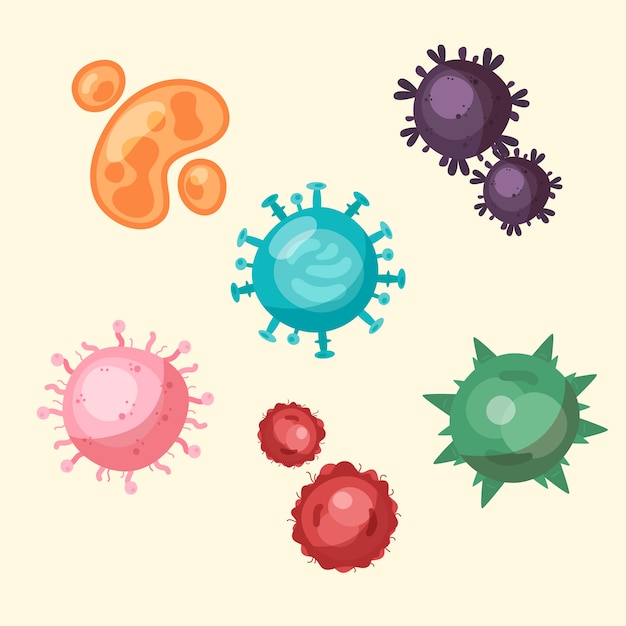 Free Vector | Hand drawn virus collection