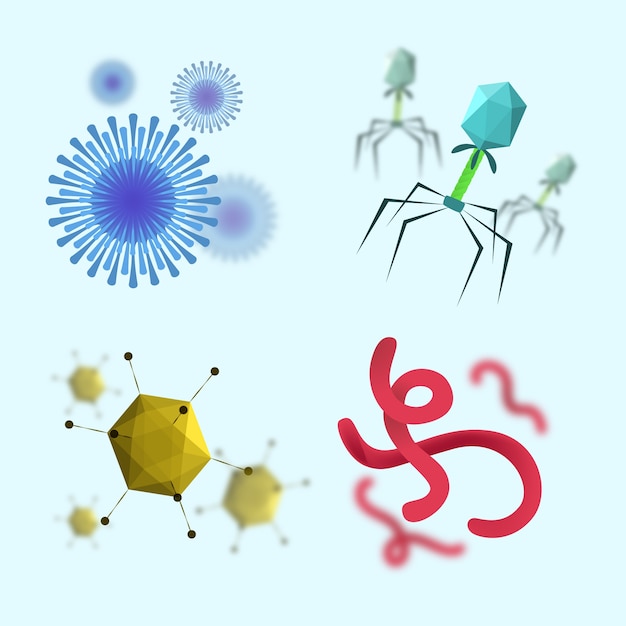 Free Vector | Hand drawn virus collection