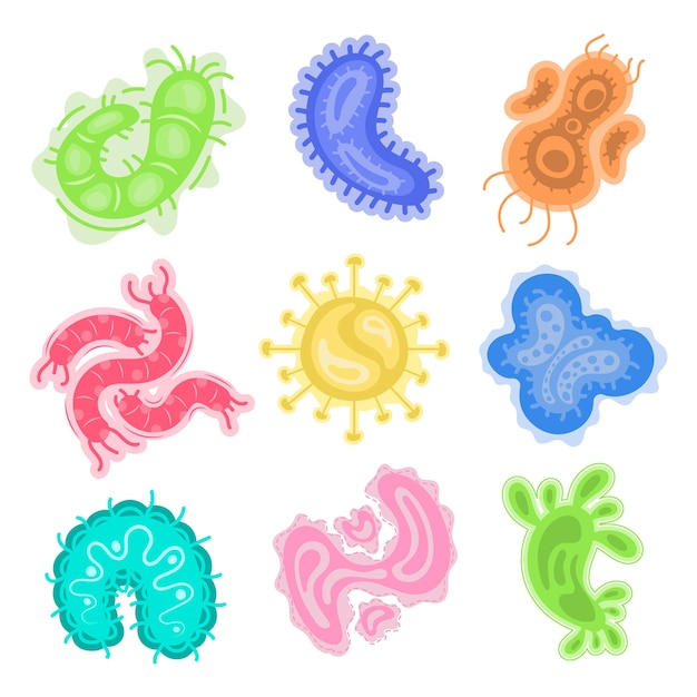 Free Vector | Hand drawn virus collection