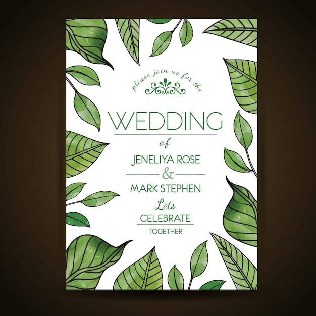 Green Wedding Card Invitation 7