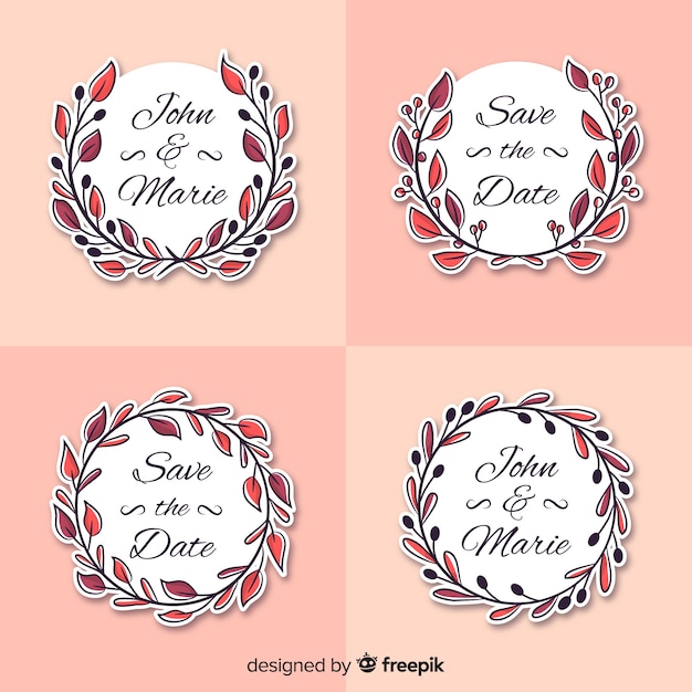 Download Free Free Vector Hand Drawn Wedding Logo Collectio Use our free logo maker to create a logo and build your brand. Put your logo on business cards, promotional products, or your website for brand visibility.