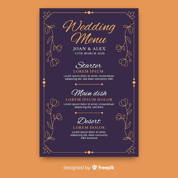 Wedding Menu Templates Free Download