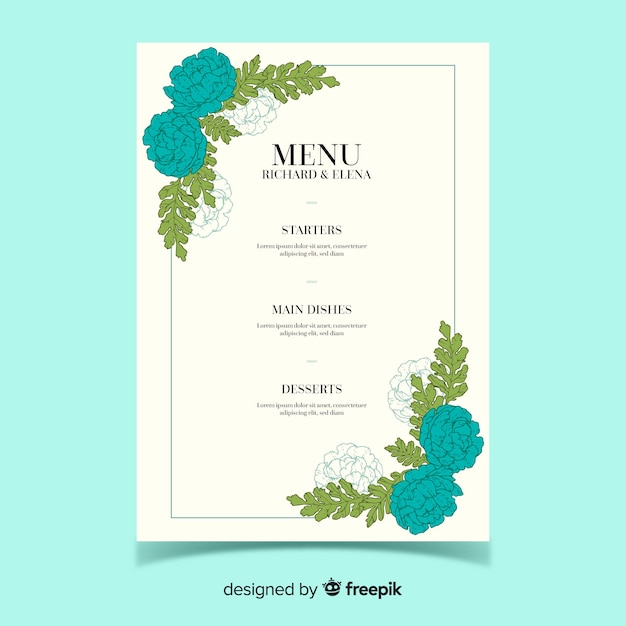 Wedding Menu Templates Free Download