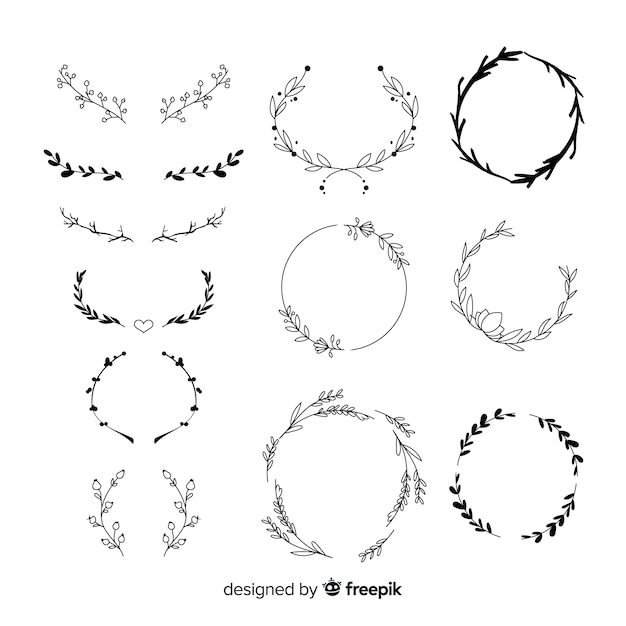 Download Hand drawn wedding ornament collection | Free Vector