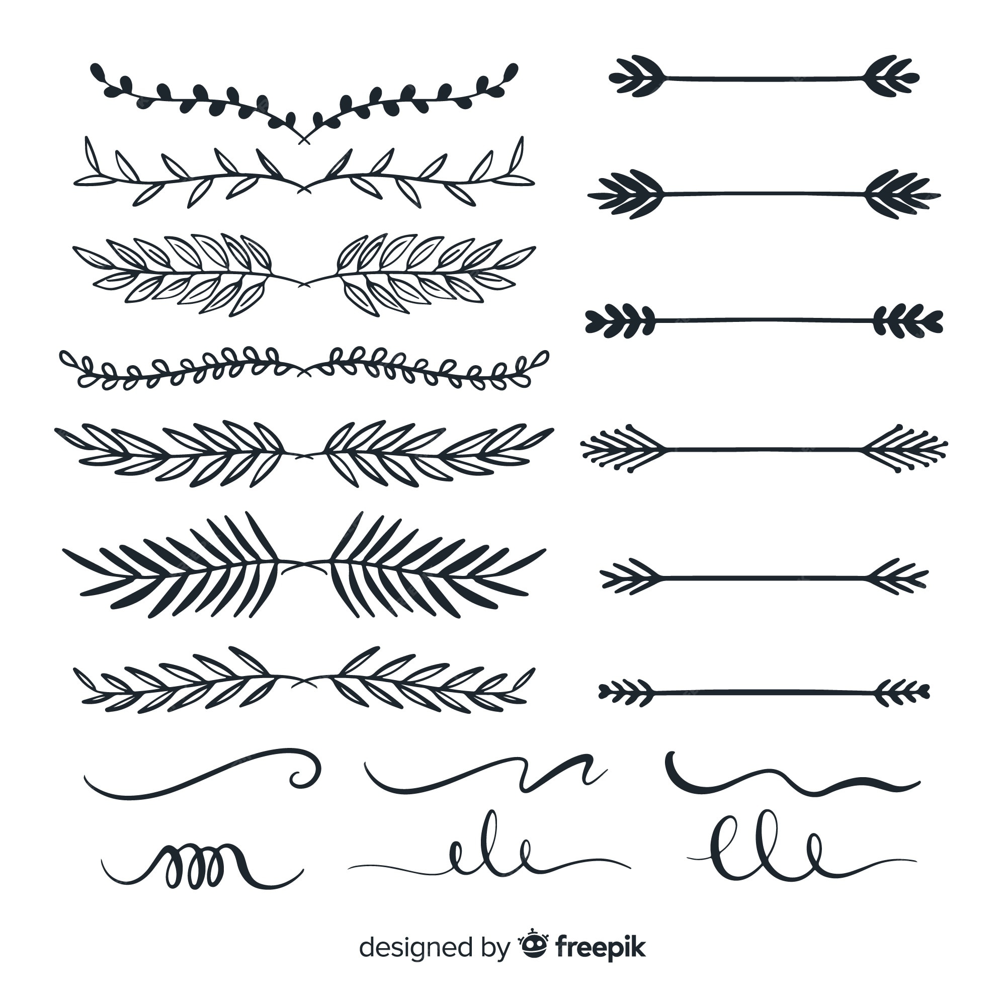 Free Vector | Hand drawn wedding ornaments collection