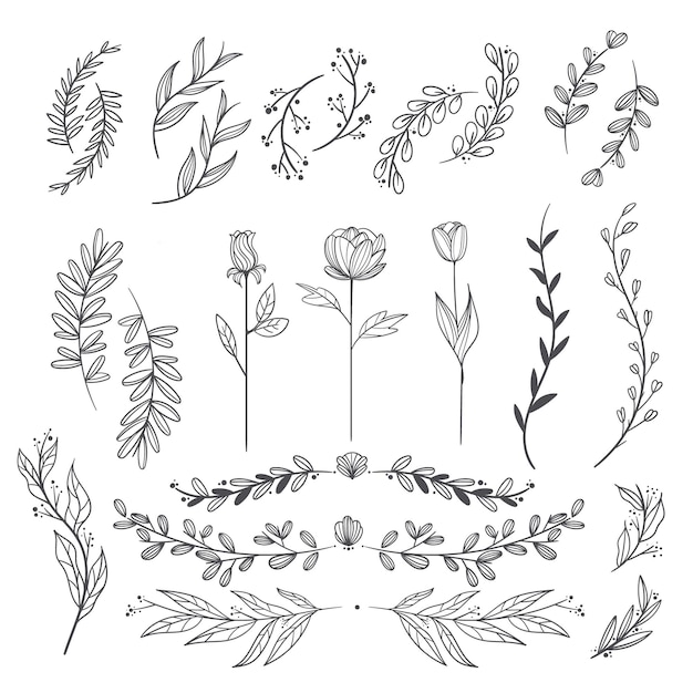 Free Vector | Hand drawn wedding ornaments collection