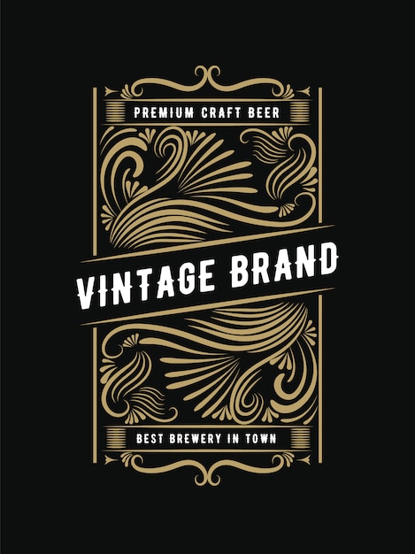 Premium Vector Hand Drawn Western Style Royal Vintage Retro Bottle Frame Label Suitable For Craft Beer Wine Whiskey Drinks Beverage Liquor Bar Restaurant