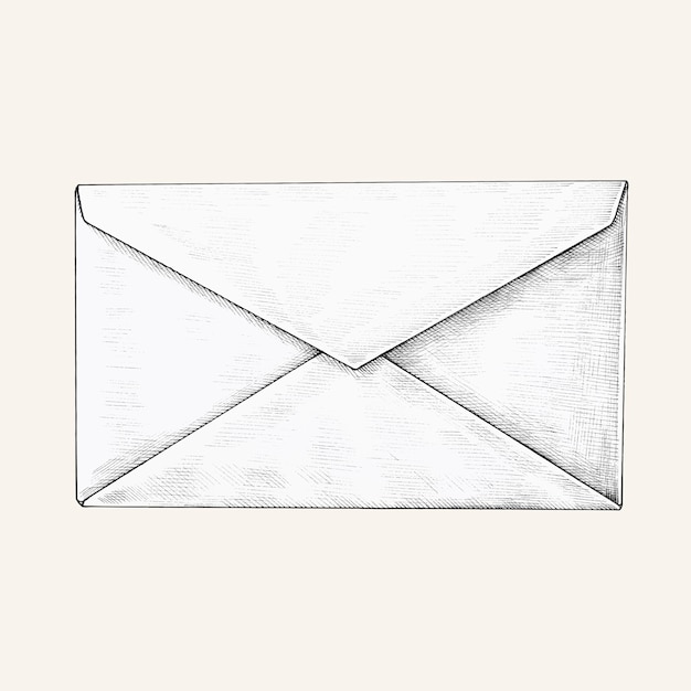 プレミアムベクター 手描きの白い封筒イラスト