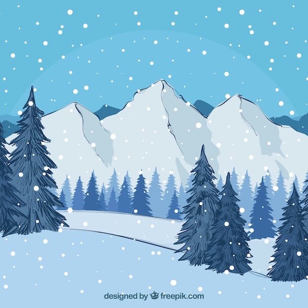 Hand Drawn Winter Background