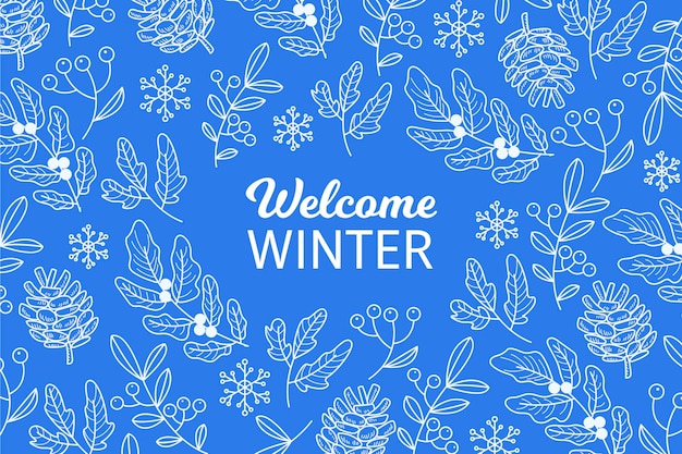 Free Vector | Hand drawn winter background