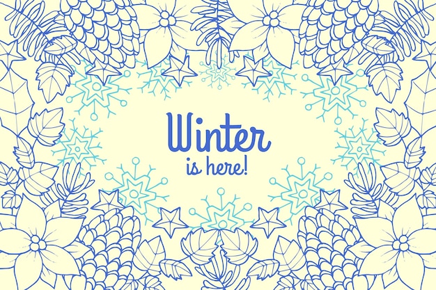 Download Free Vector | Hand drawn winter is here background