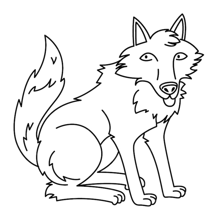 Free Vector | Hand drawn wolf outline illustration