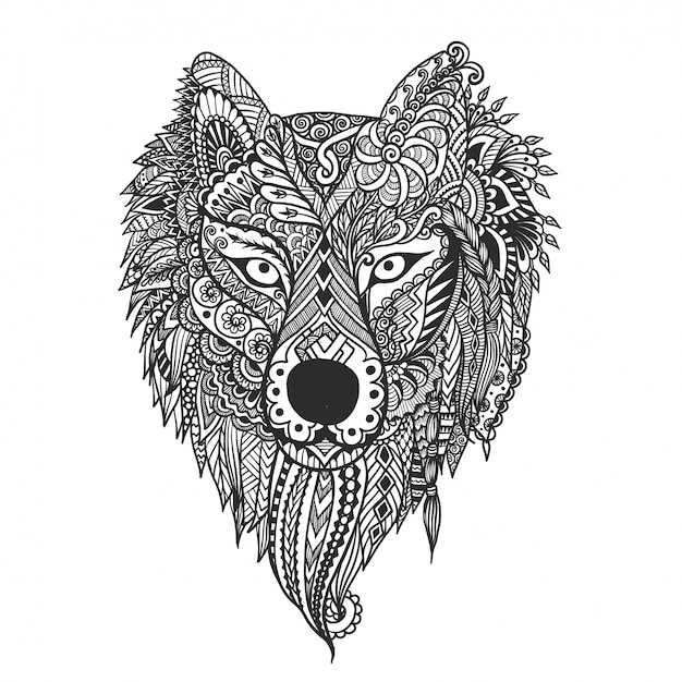Premium Vector Hand drawn wolf