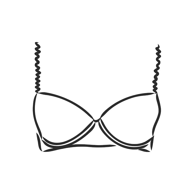 Premium Vector Hand Drawn Women S Bra Sketch Symbol Isolated Bra Vector Sketch On A White 