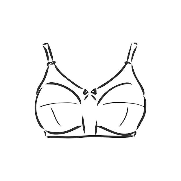 Premium Vector Hand Drawn Women S Bra Sketch Symbol Isolated On White Background Vector Lacy Bra 