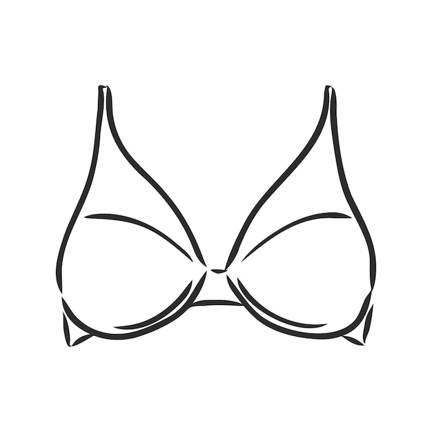 Premium Vector Hand Drawn Women S Bra Sketch Symbol Isolated On White Background 