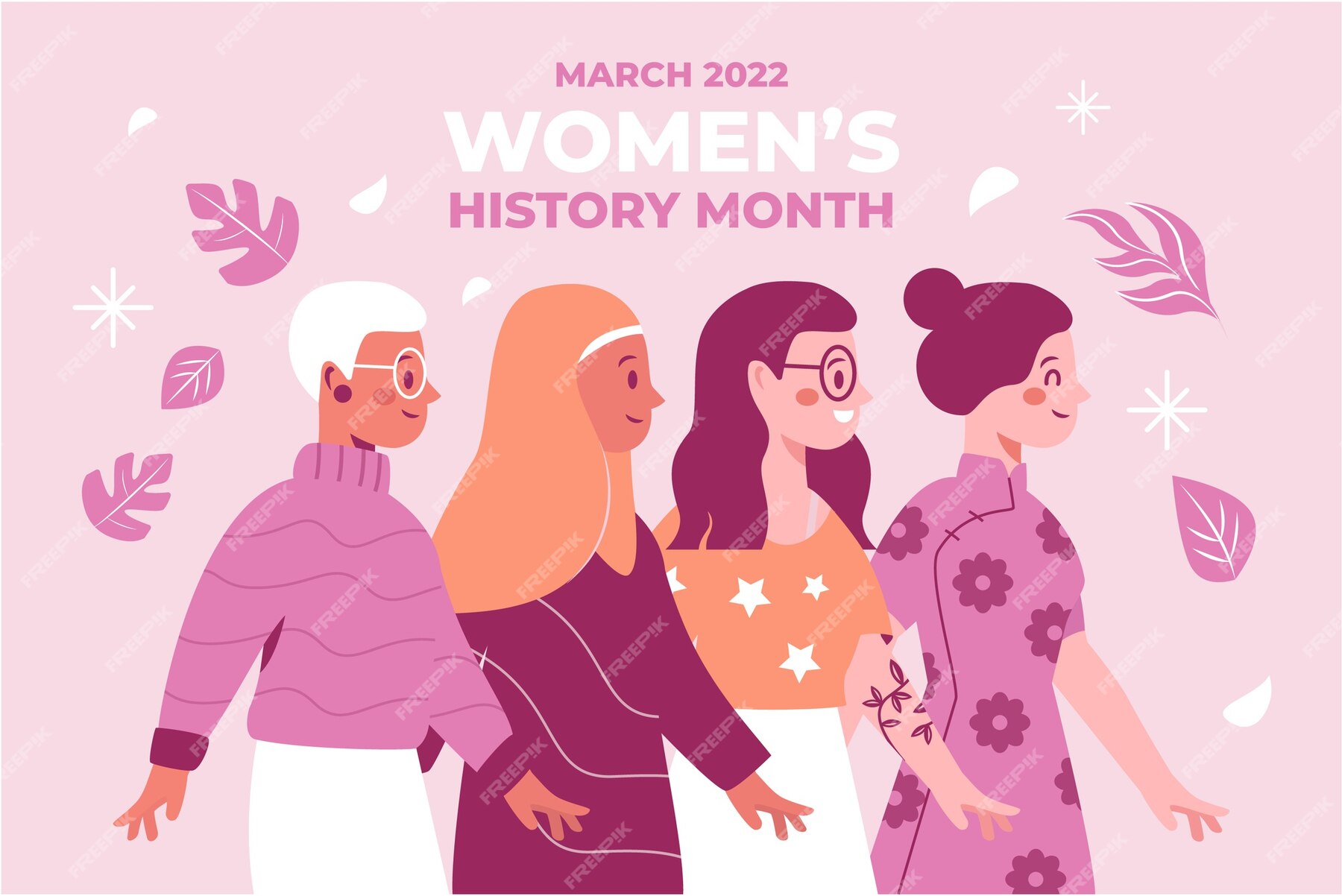 Free Vector Hand Drawn Womens History Month Background