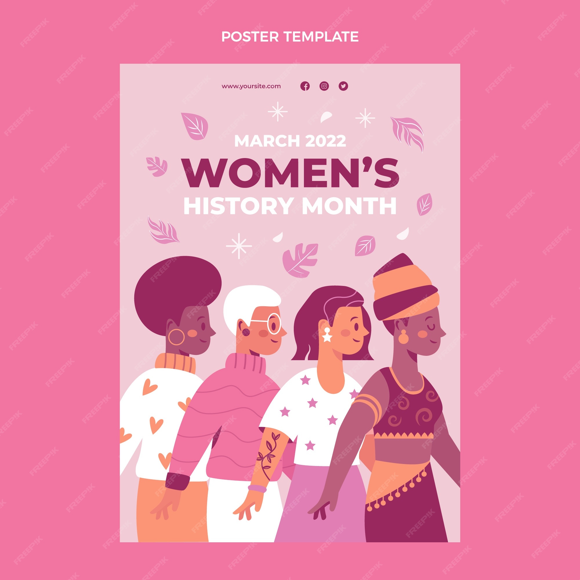 Free Vector | Hand drawn women's history month vertical poster template