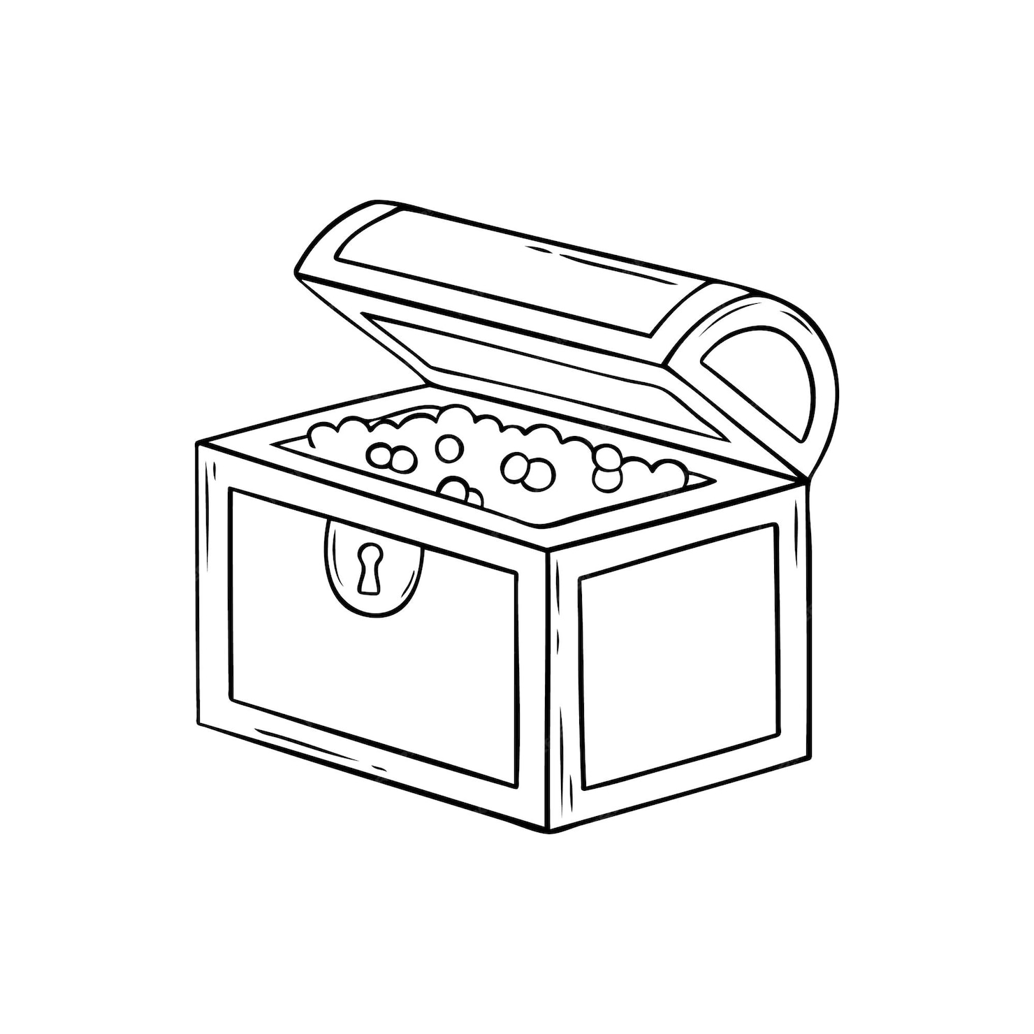 Premium Vector Hand drawn wooden pirate treasure chest. doodle sketch