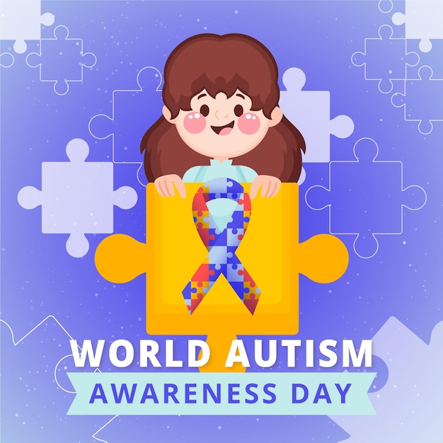 Free Vector | Hand drawn world autism awareness day illustration