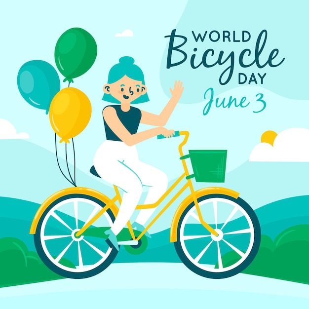 Free Vector | Hand drawn world bicycle day illustration