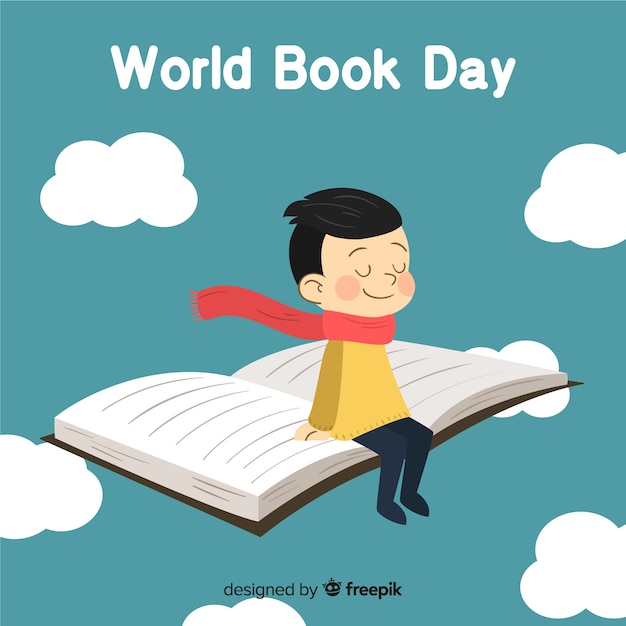 Hand drawn world book day background Free Vector
