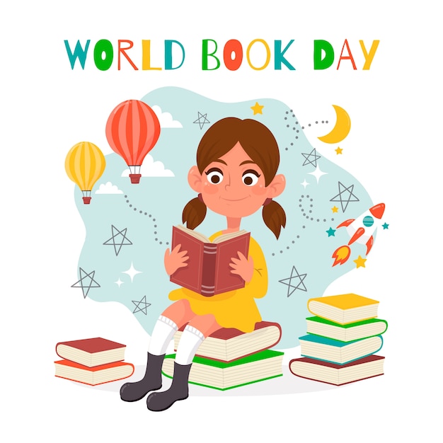 Premium Vector | Hand drawn world book day concept