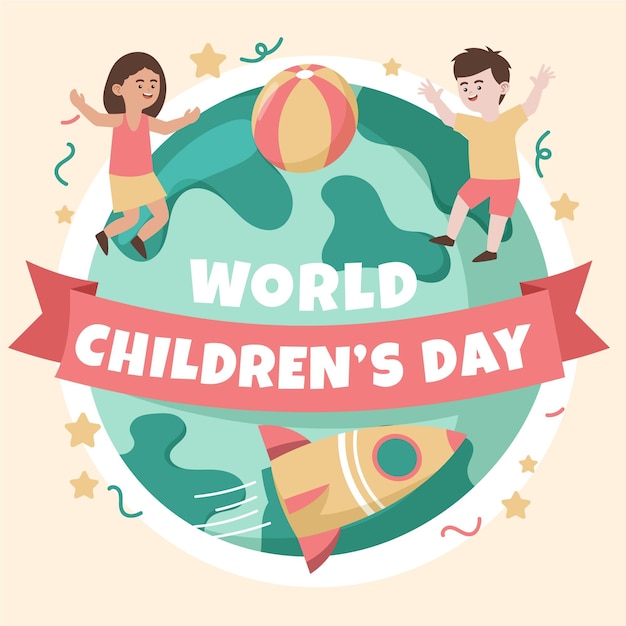 Free Vector | Hand drawn world childrens day concept