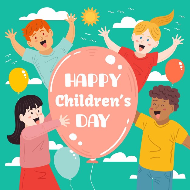 Free Vector | Hand drawn world childrens day concept