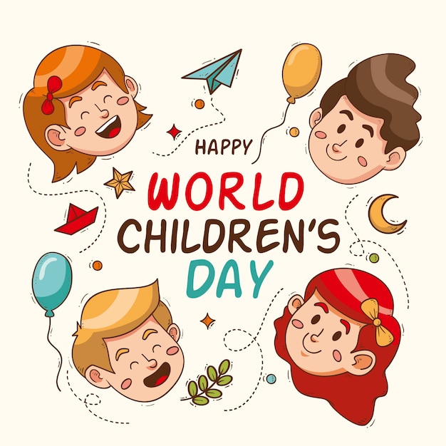 Free Vector | Hand drawn world childrens day concept