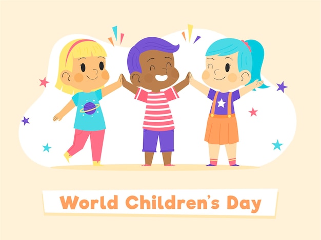 Premium Vector | Hand drawn world childrens day concept